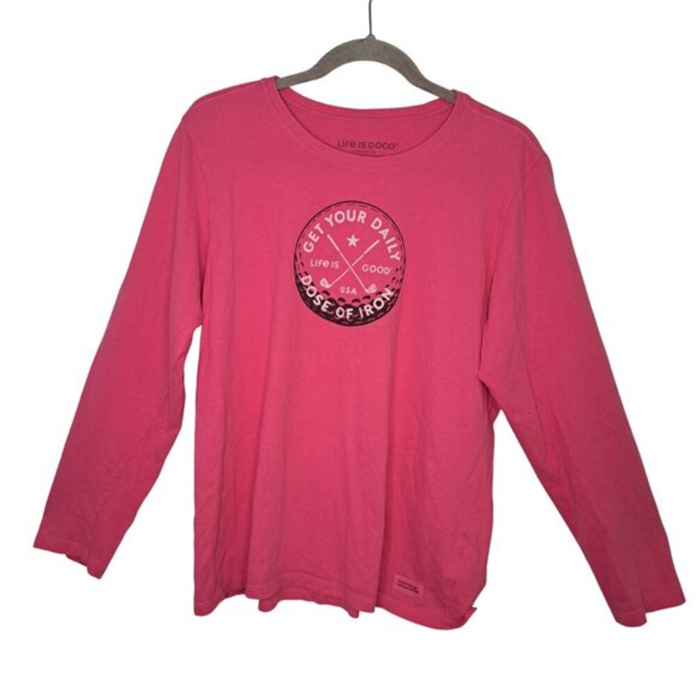 Live is Good Pink Golf Long Sleeved Tee Size Large